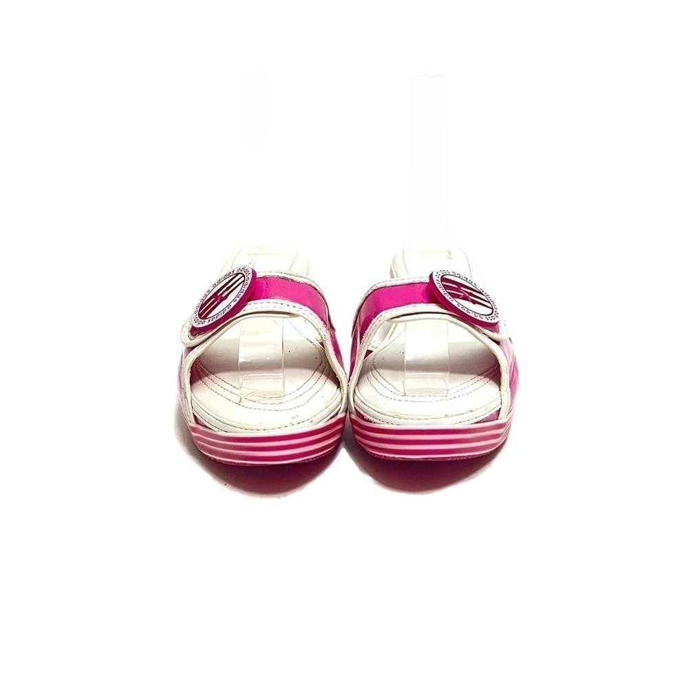 ADIDAS | Vintage Y2K pink patent leather button platform sporty wedge sandals - Picture 2 of 8